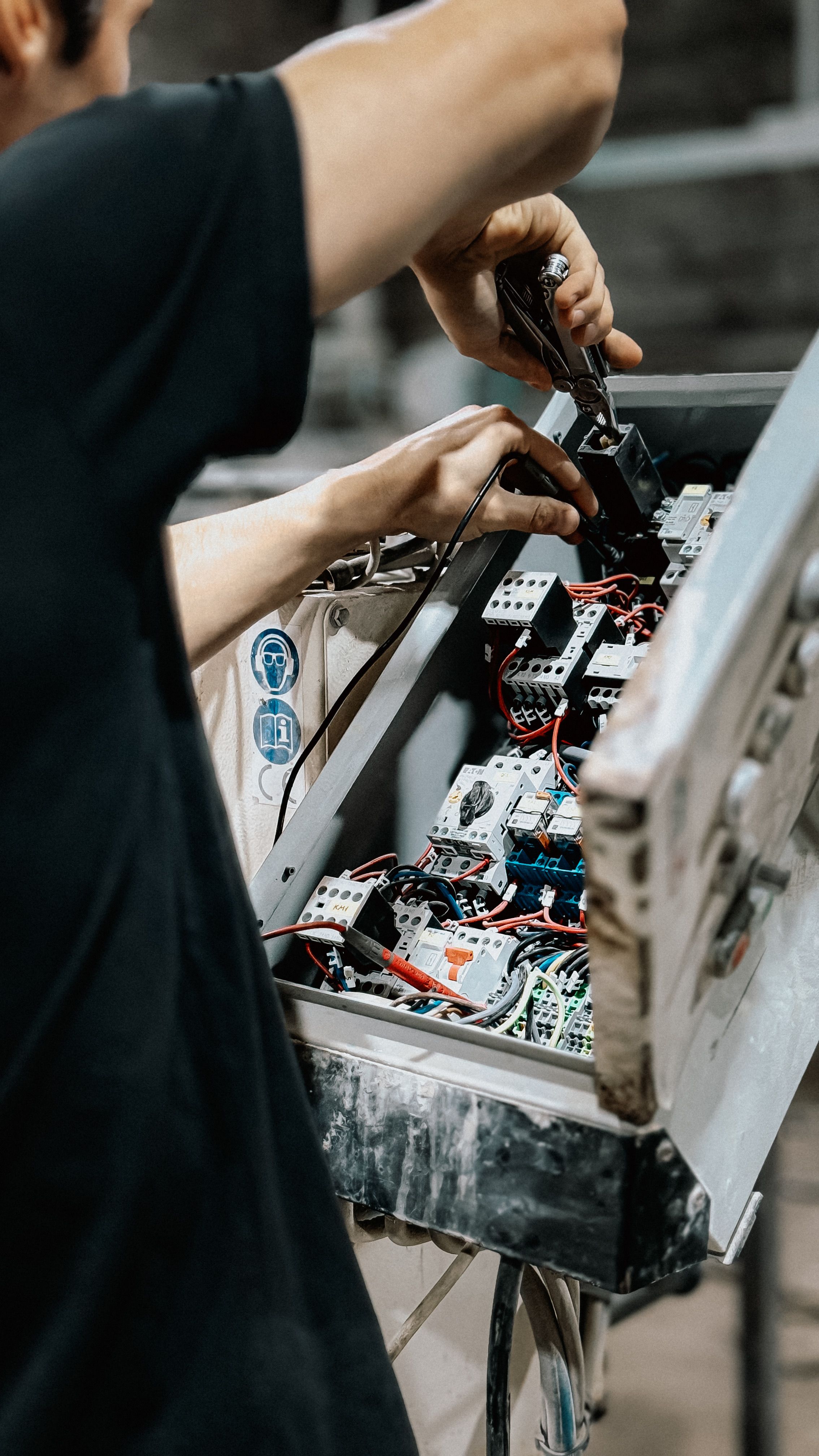 Electrical installation work with professional tools